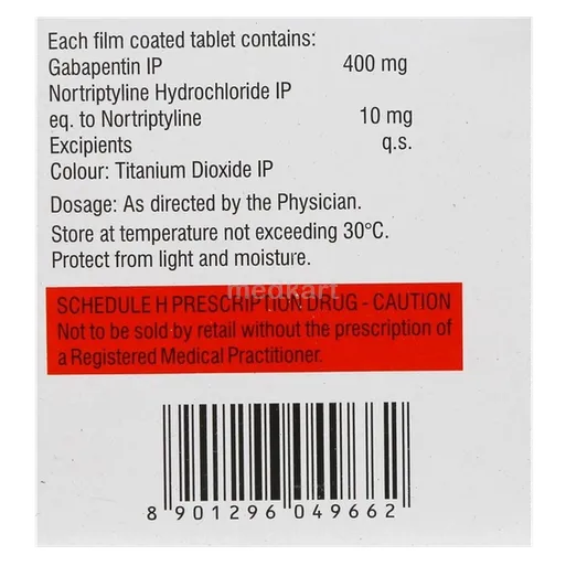 gabantin nt 400mg tablet 10's